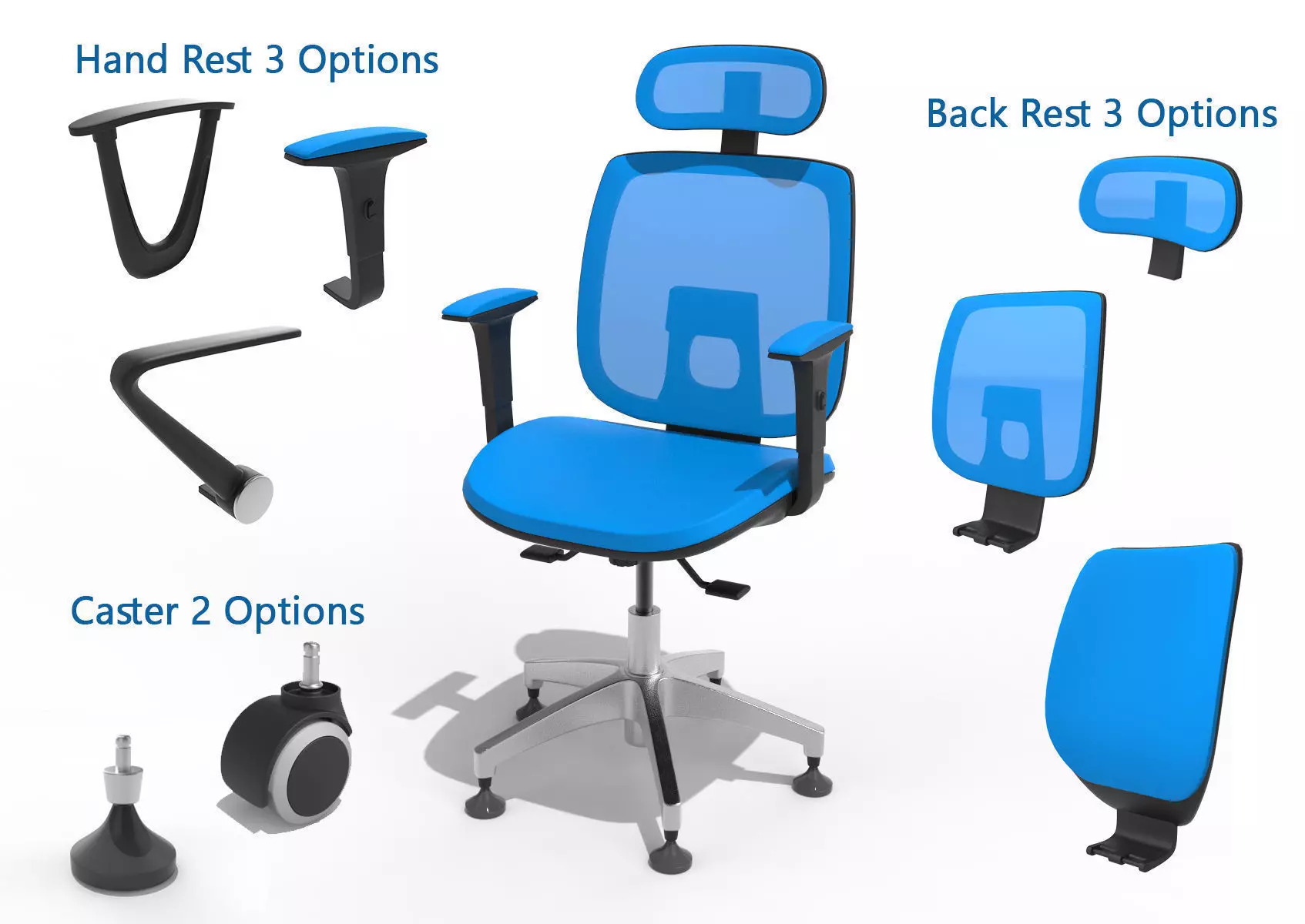 Office Chair with Multi Options 3D model_0