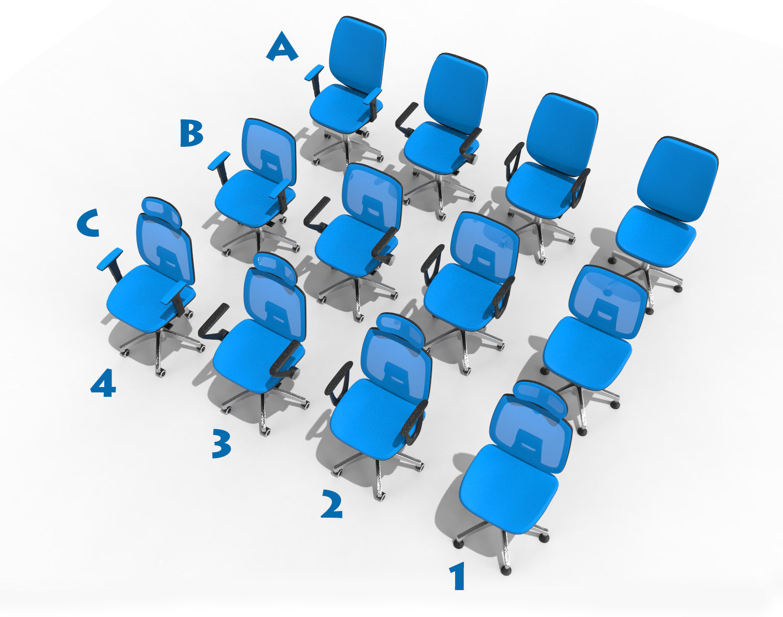 Office Chair with Multi Options 3D model_1