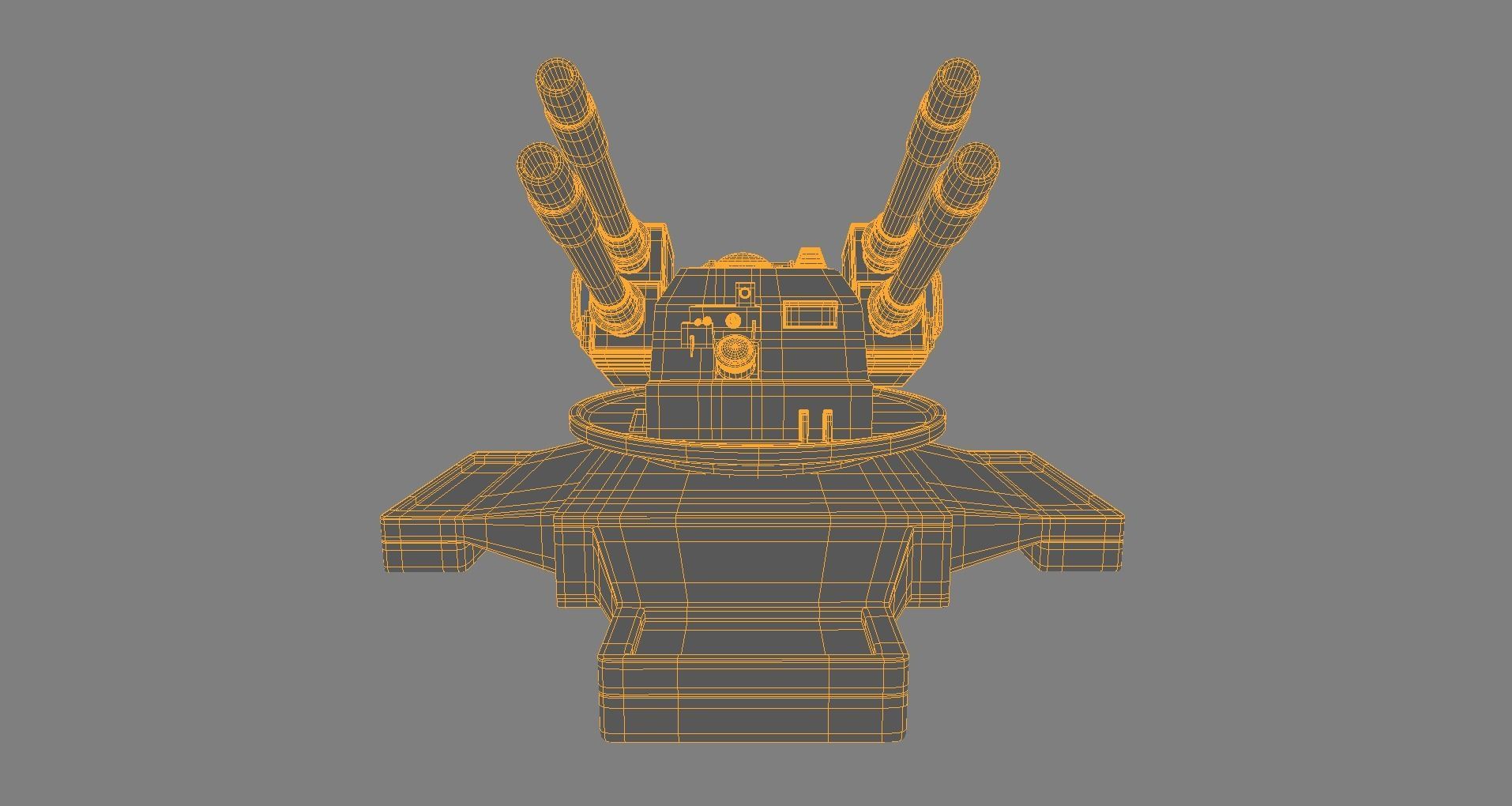 Sci-fi Turret Low-poly 3D model_8