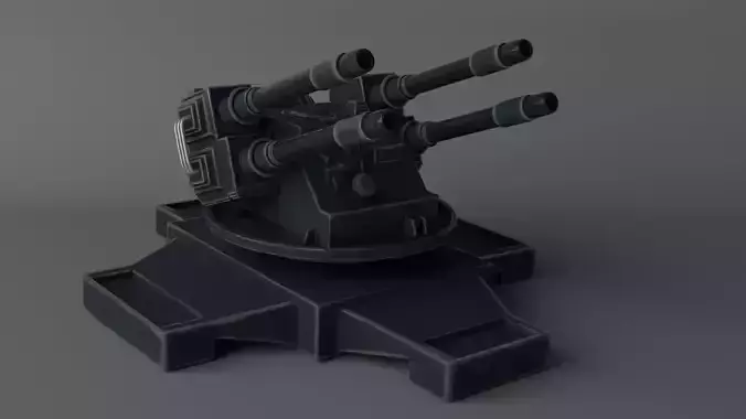 Sci-fi Turret Low-poly 3D model