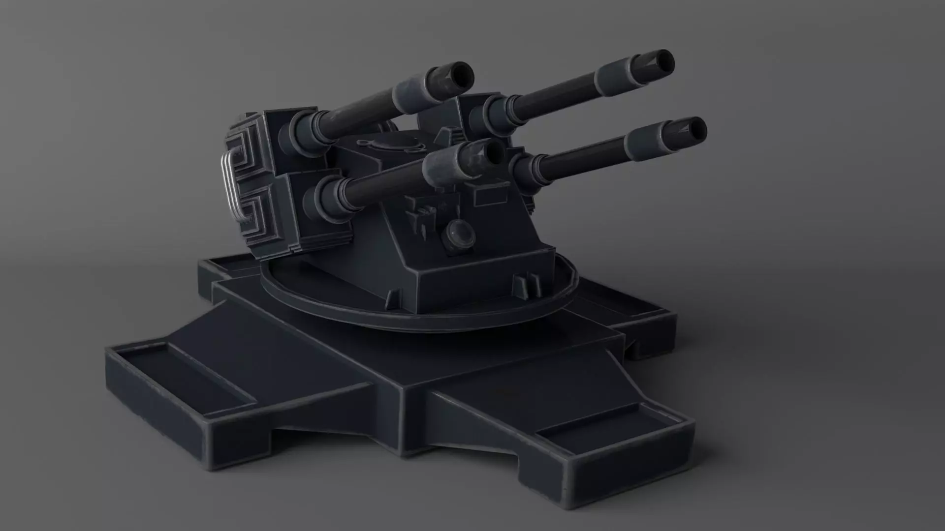 Sci-fi Turret Low-poly 3D model_0