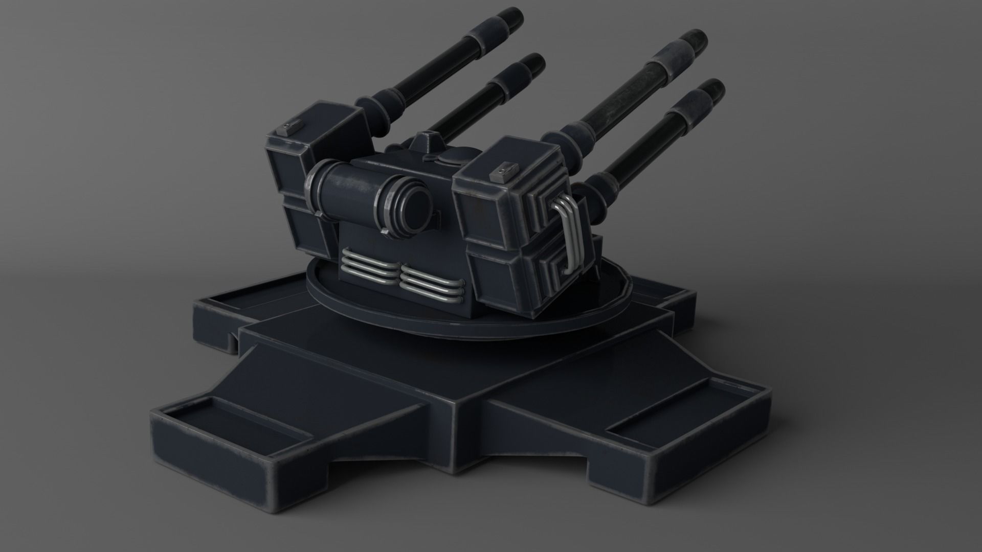 Sci-fi Turret Low-poly 3D model_3