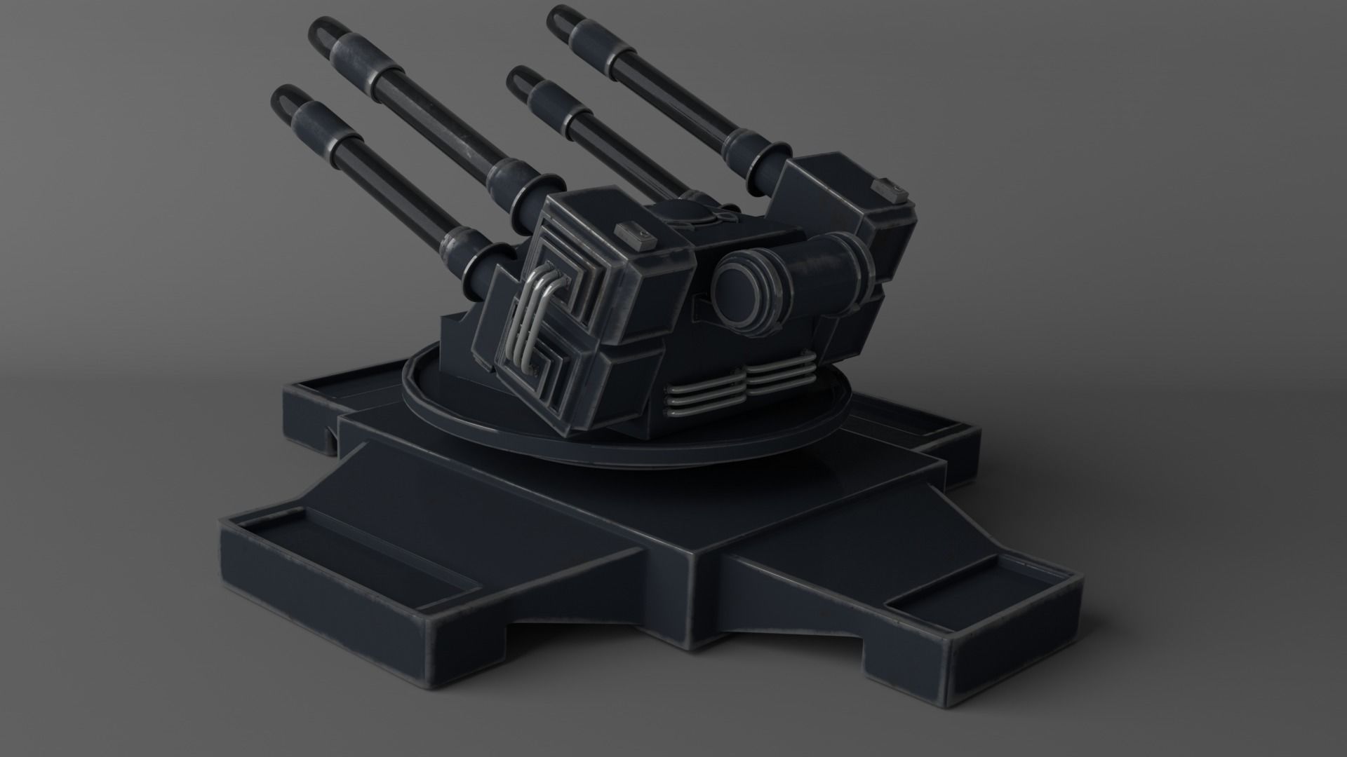 Sci-fi Turret Low-poly 3D model_2