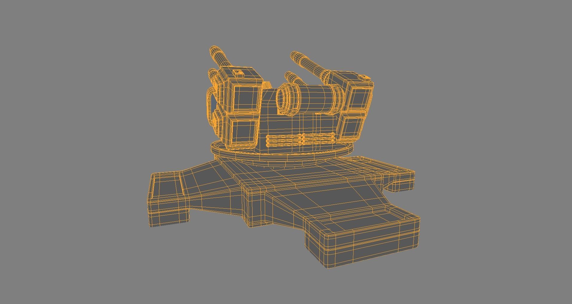 Sci-fi Turret Low-poly 3D model_7