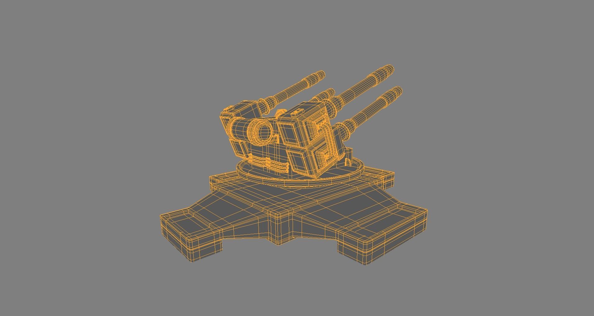 Sci-fi Turret Low-poly 3D model_6