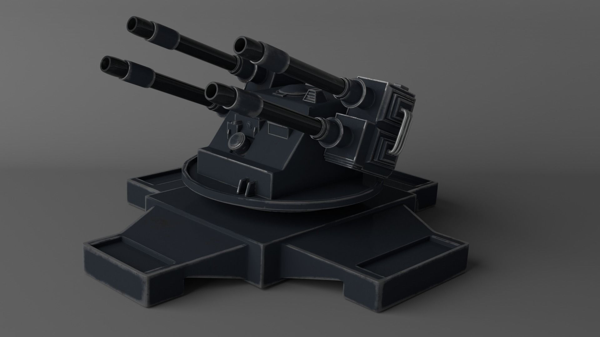 Sci-fi Turret Low-poly 3D model_1