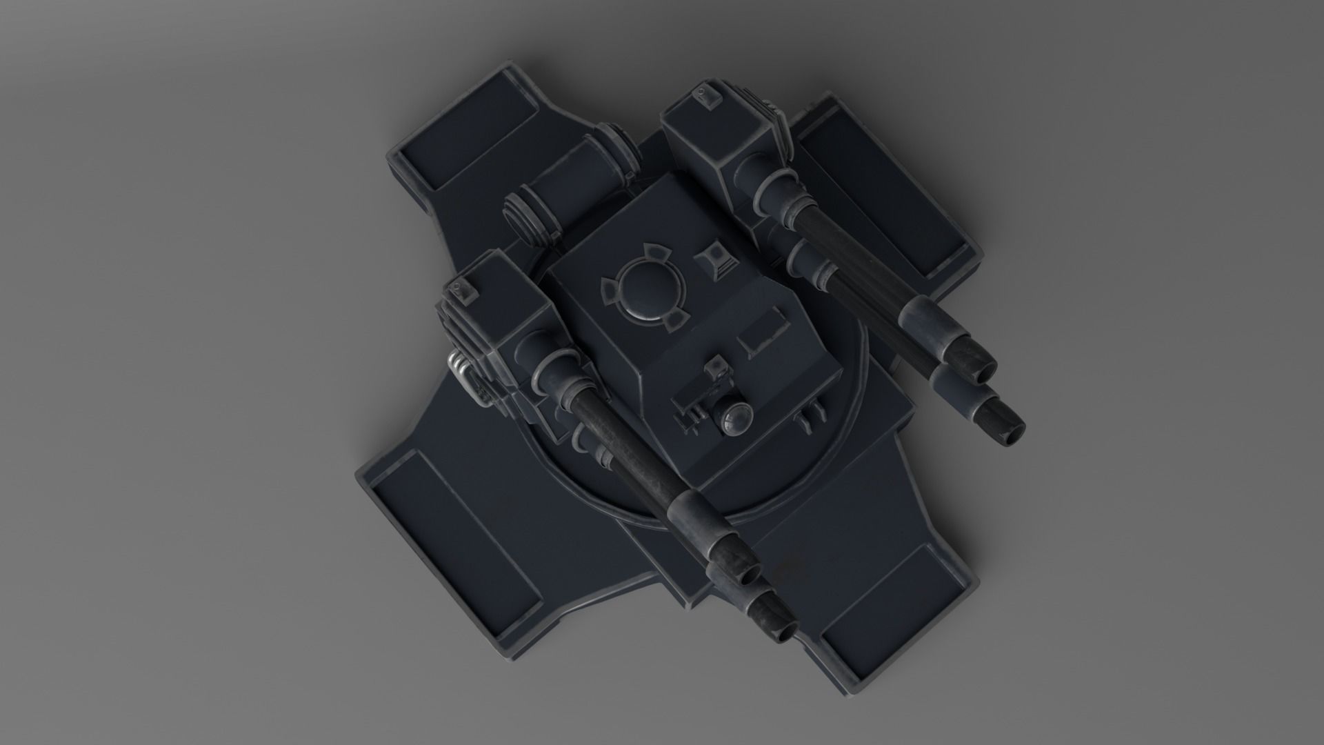 Sci-fi Turret Low-poly 3D model_4