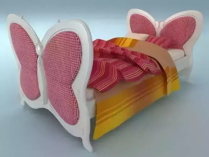 Martha Butterfly Upholstered Child Bed