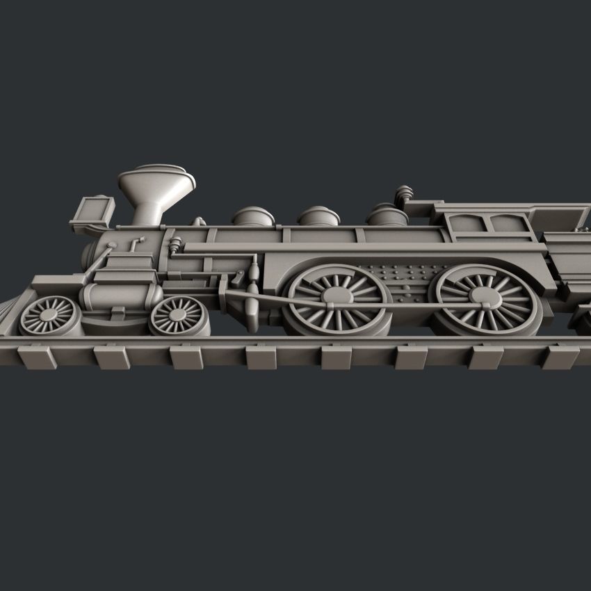3d STL models for CNC router train 3D model_4