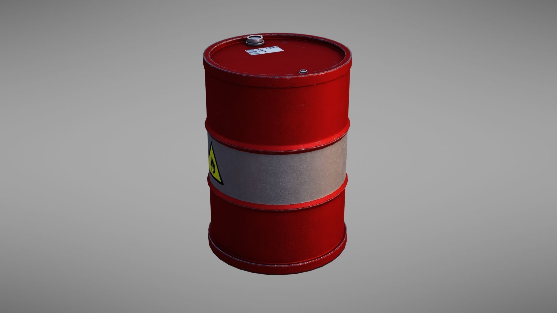 Barrel hazard Low-poly 3D model_16