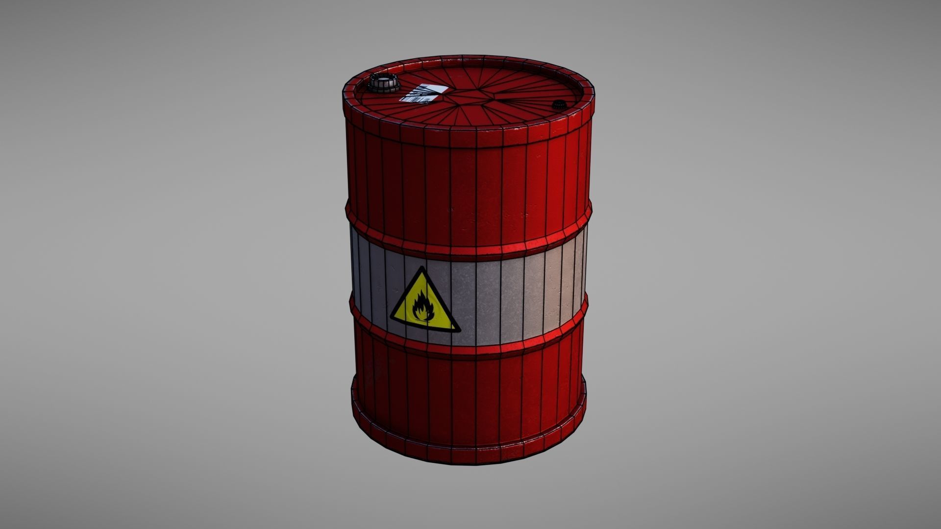 Barrel hazard Low-poly 3D model_38