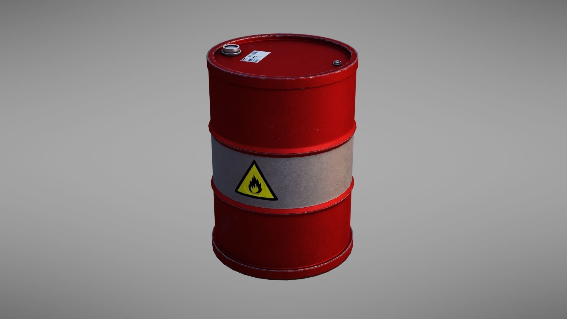 Barrel hazard Low-poly 3D model_18