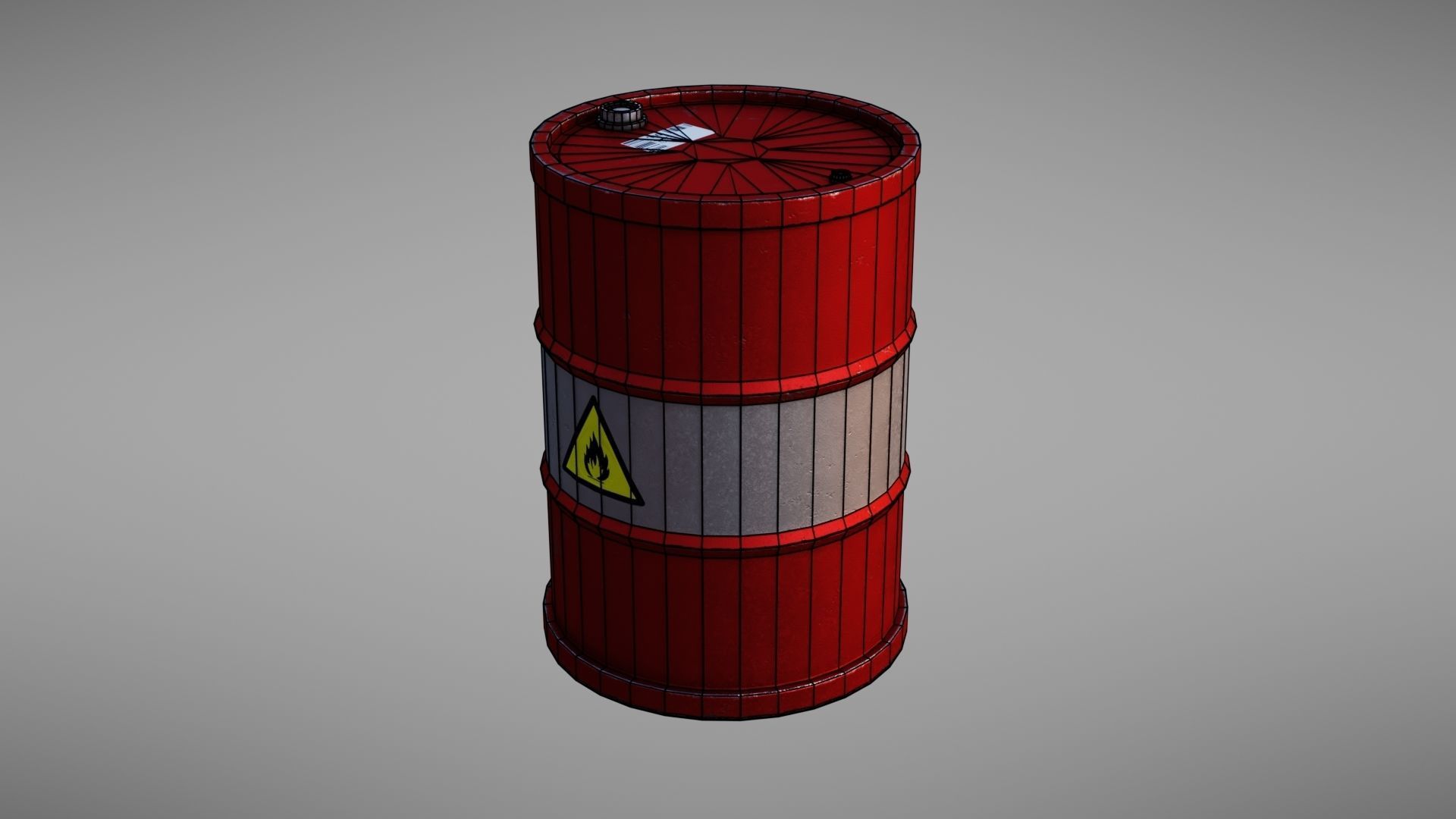 Barrel hazard Low-poly 3D model_37