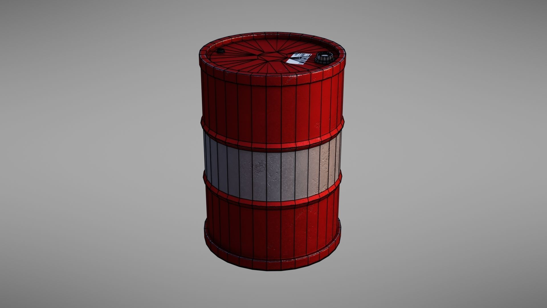 Barrel hazard Low-poly 3D model_31