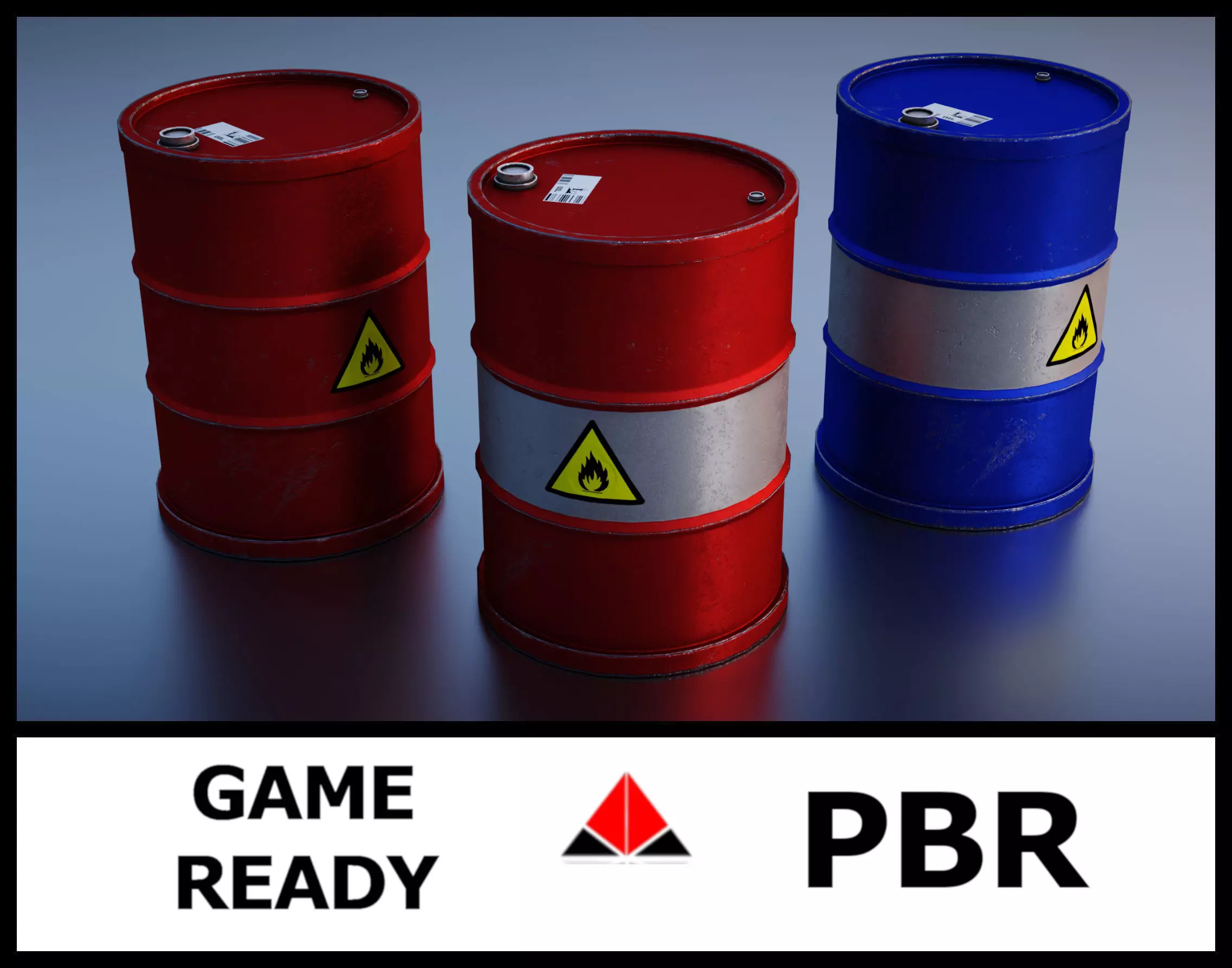 Barrel hazard Low-poly 3D model_0