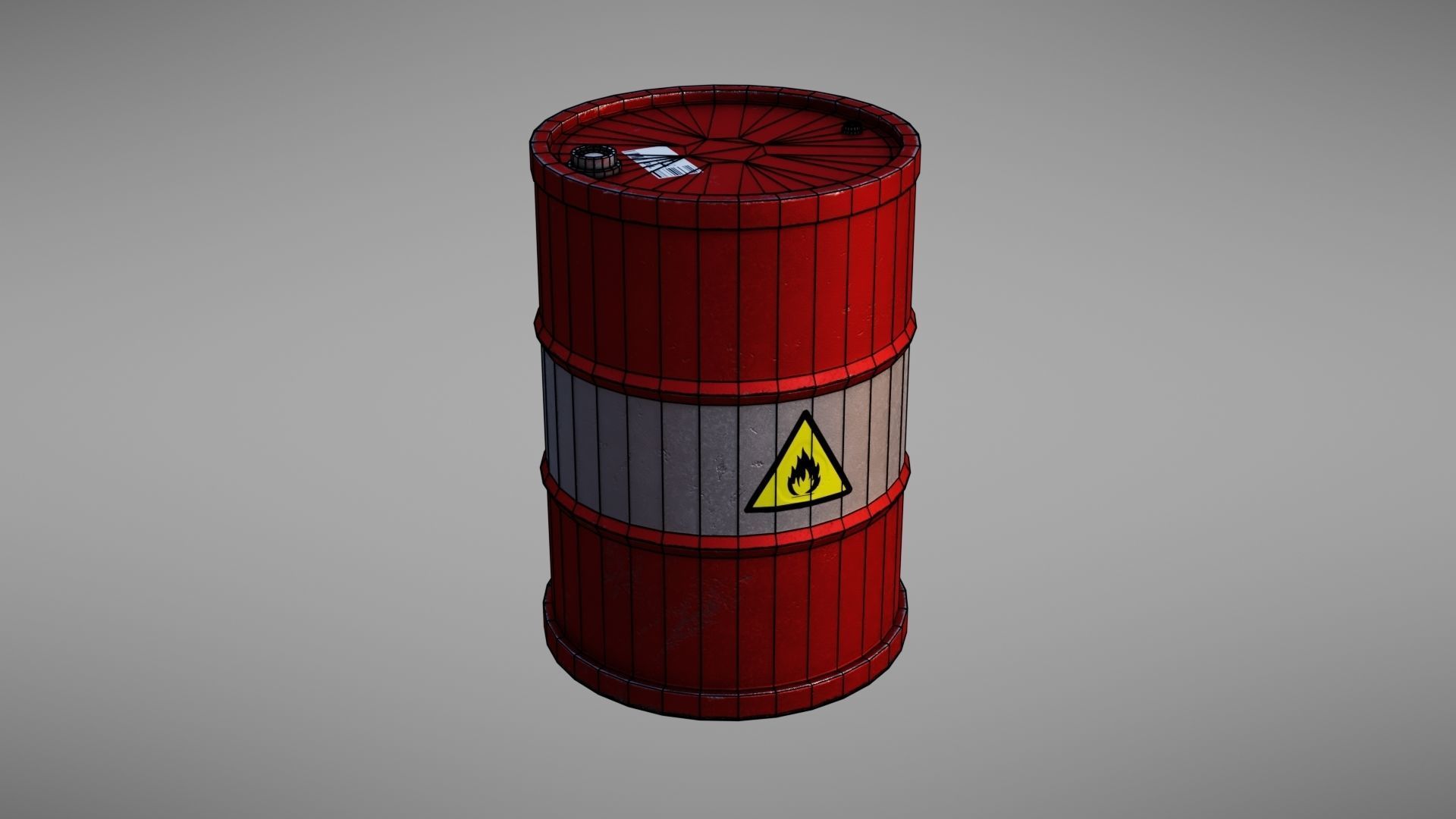 Barrel hazard Low-poly 3D model_41
