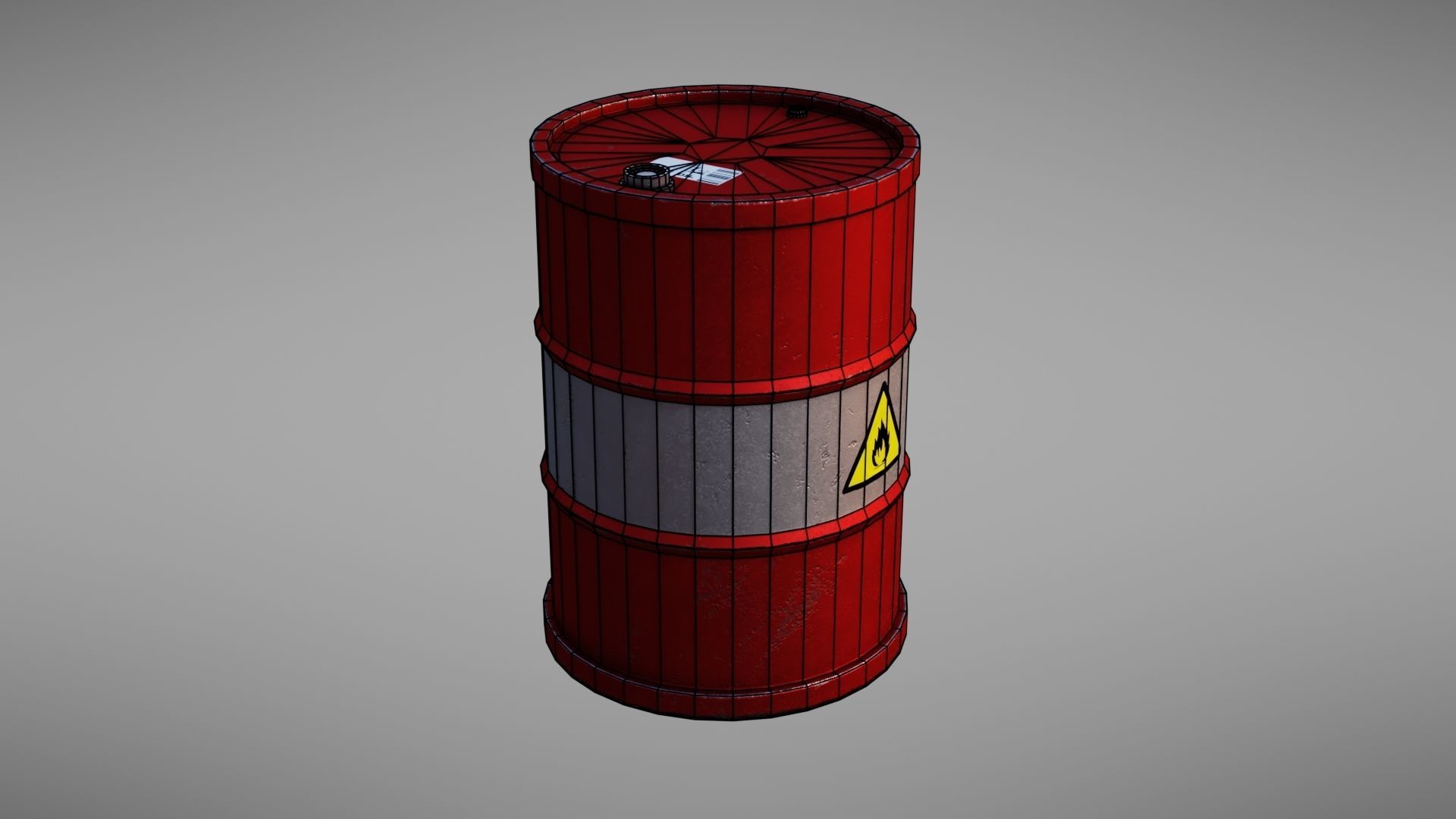 Barrel hazard Low-poly 3D model_26