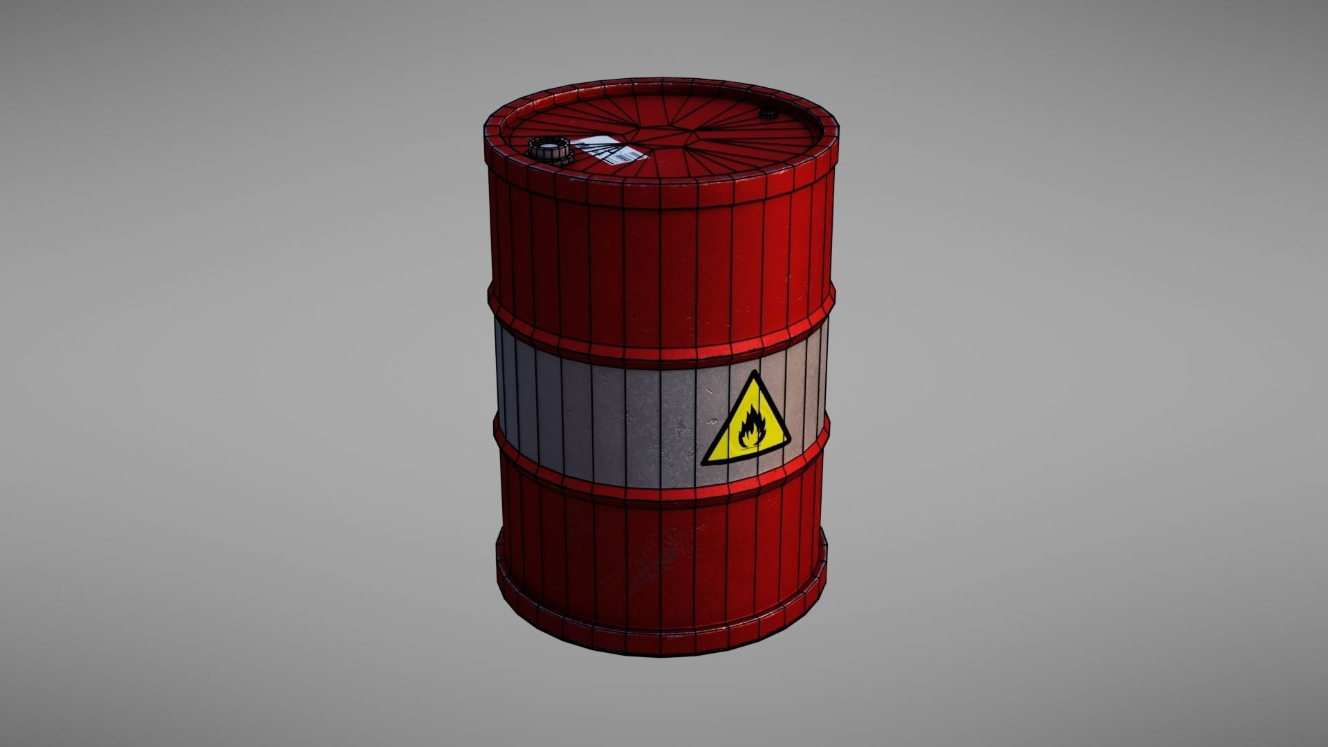 Barrel hazard Low-poly 3D model_42