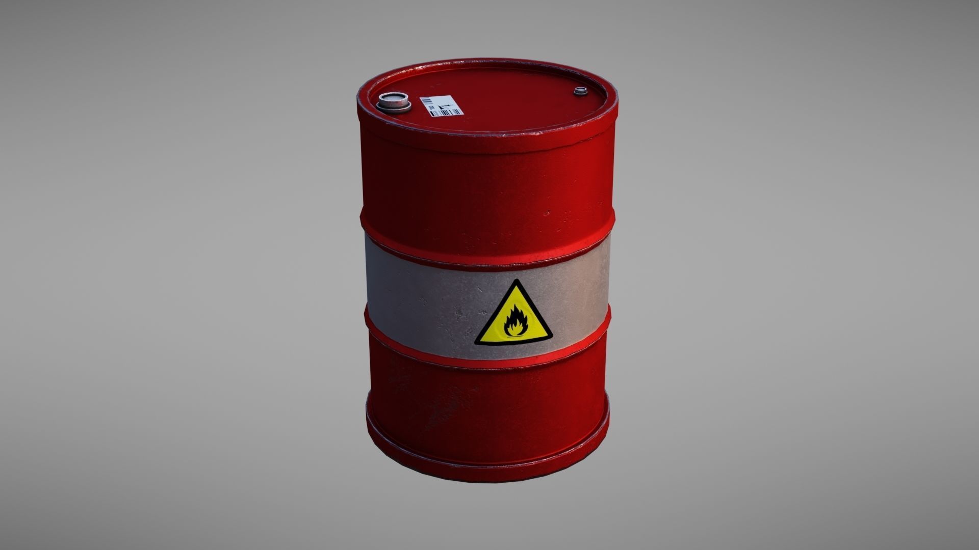 Barrel hazard Low-poly 3D model_20