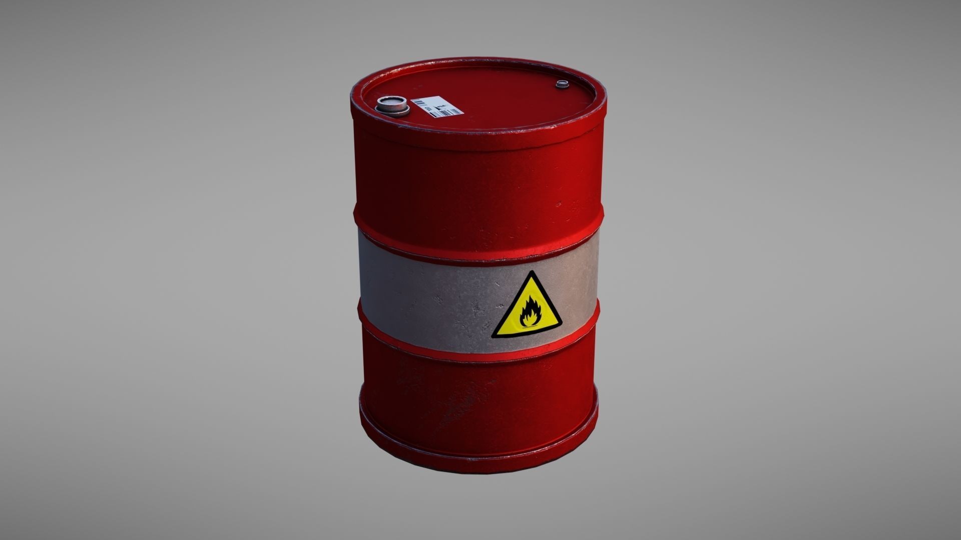 Barrel hazard Low-poly 3D model_21