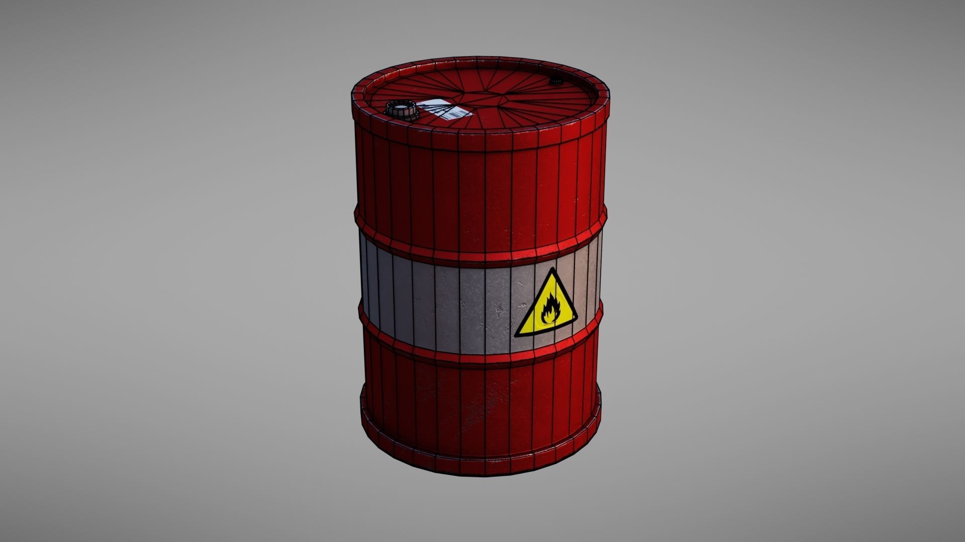 Barrel hazard Low-poly 3D model_23