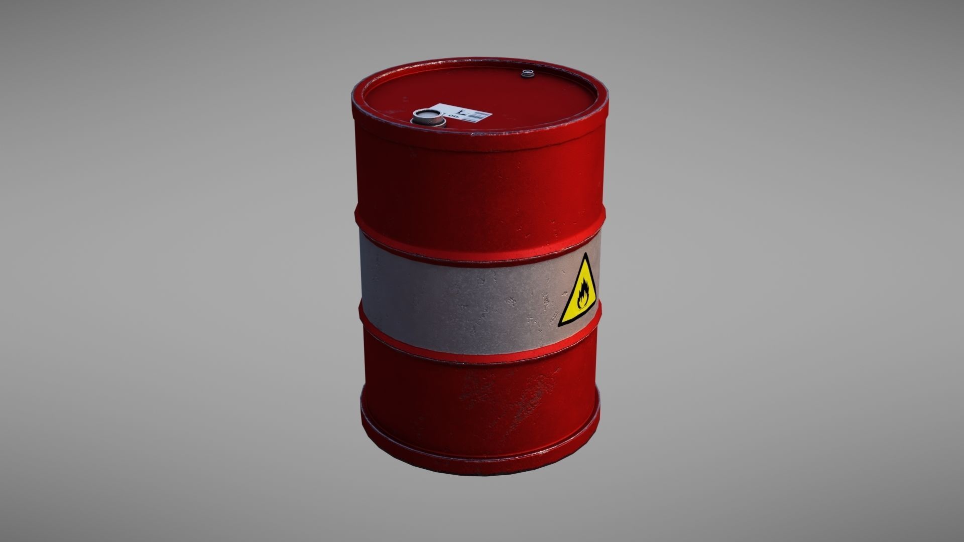 Barrel hazard Low-poly 3D model_6