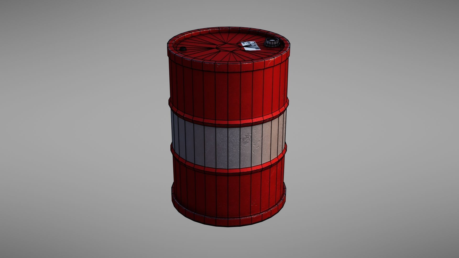 Barrel hazard Low-poly 3D model_32