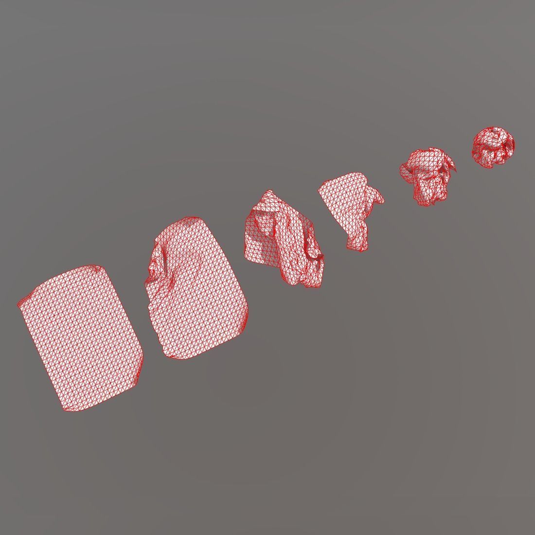 Paper crumbled Low-poly 3D model_8