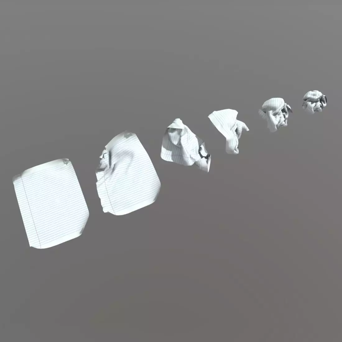 Paper crumbled Low-poly 3D model_0