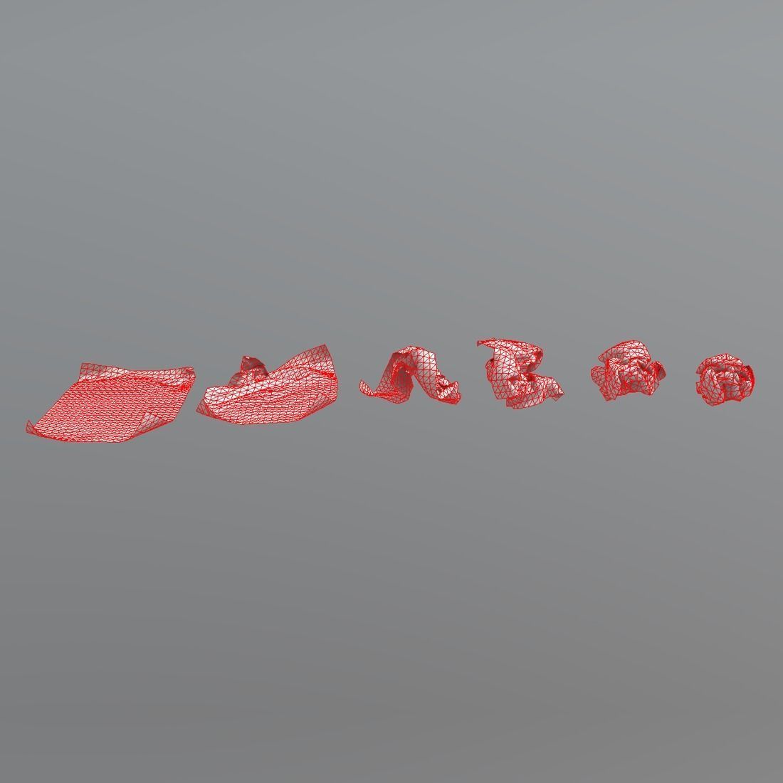 Paper crumbled Low-poly 3D model_9