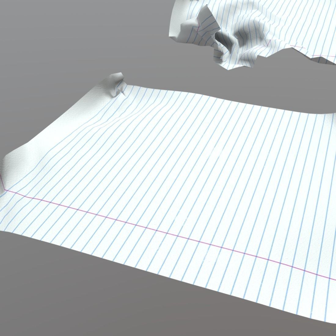 Paper crumbled Low-poly 3D model_1