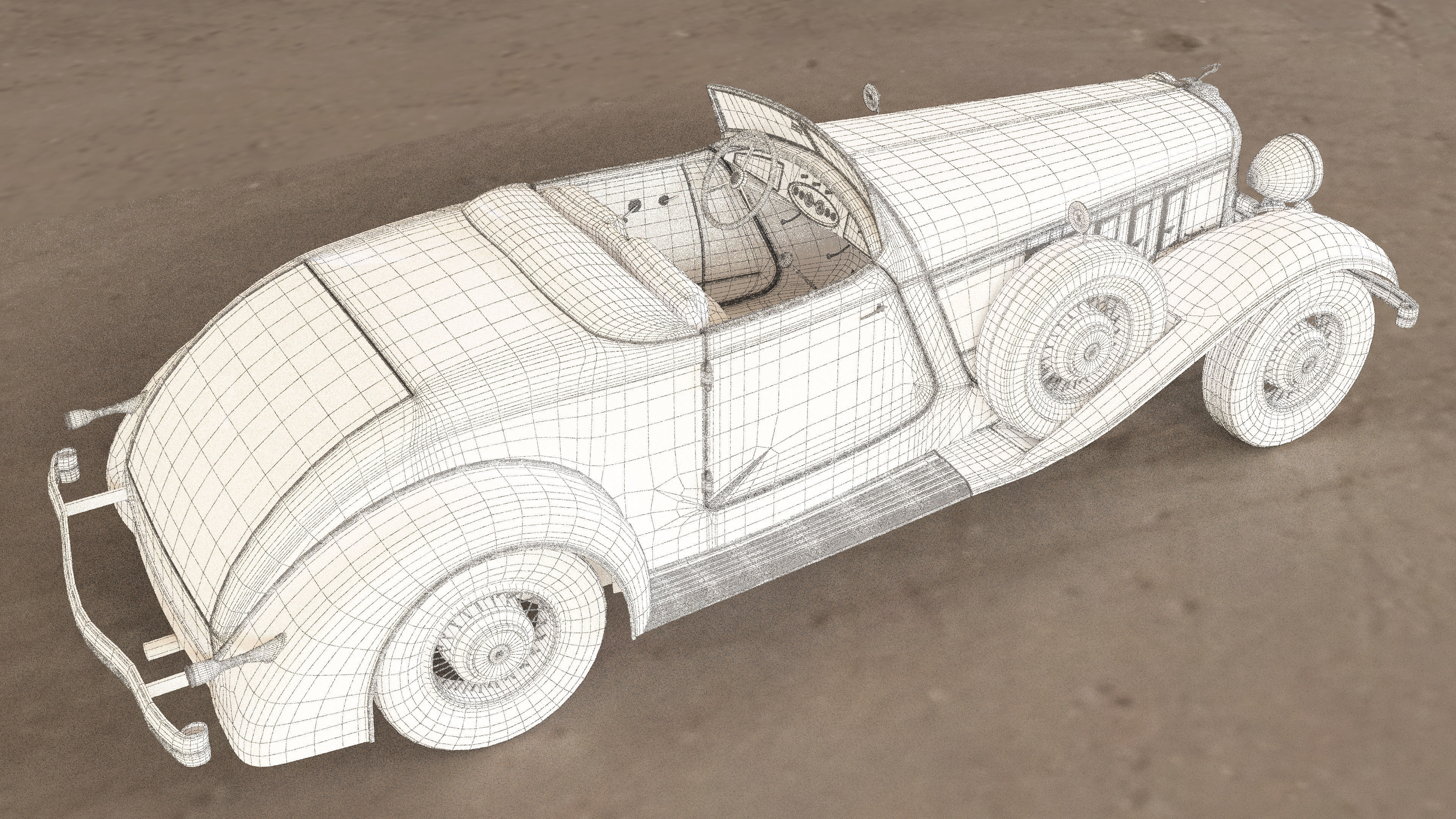 Chrysler Imperial 1932 Low-poly 3D model_10