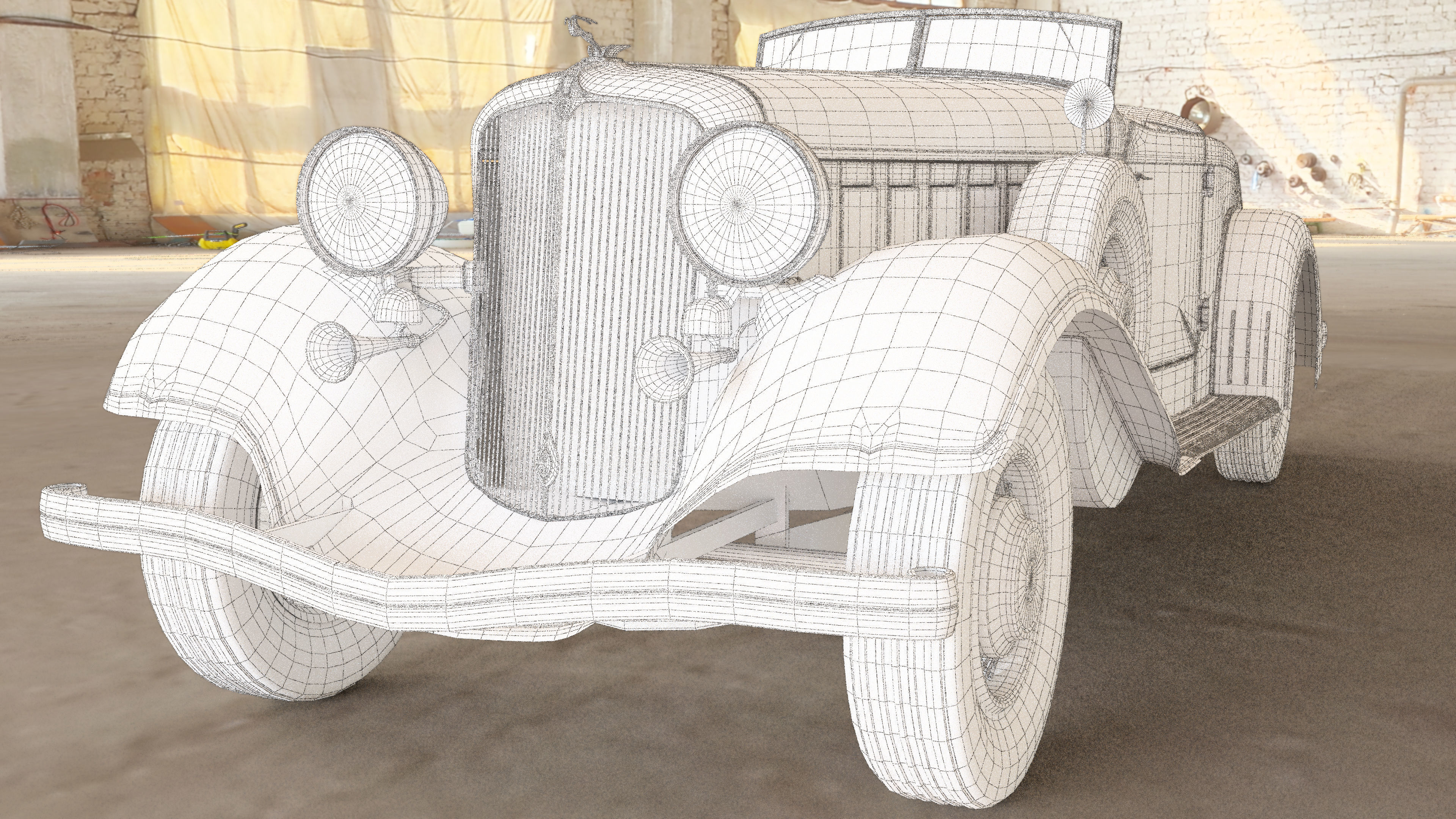 Chrysler Imperial 1932 Low-poly 3D model_11