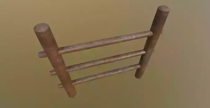 Wooden-Fence Wood Fence Modular PBR Low-Poly Game Ready