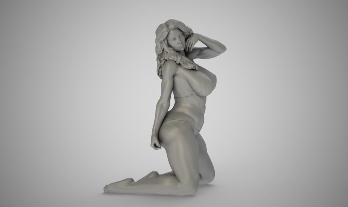Woman on Sand 3D print model_3