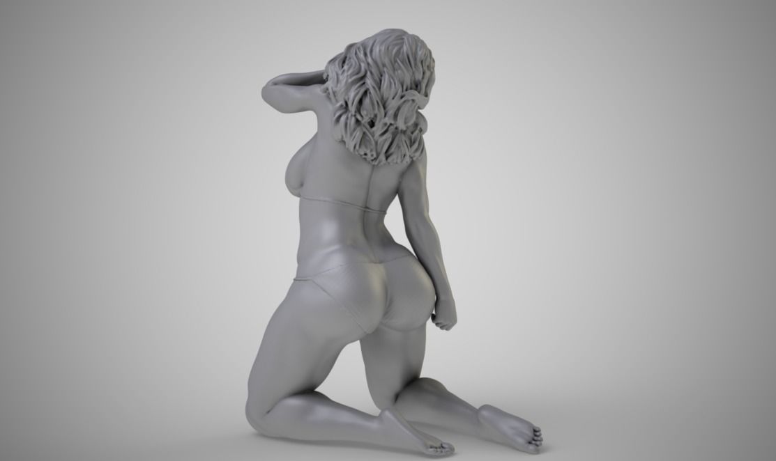 Woman on Sand 3D print model_1