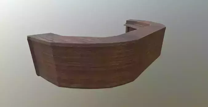 Wooden Round Desk PACK PBR Low-Poly Game Ready