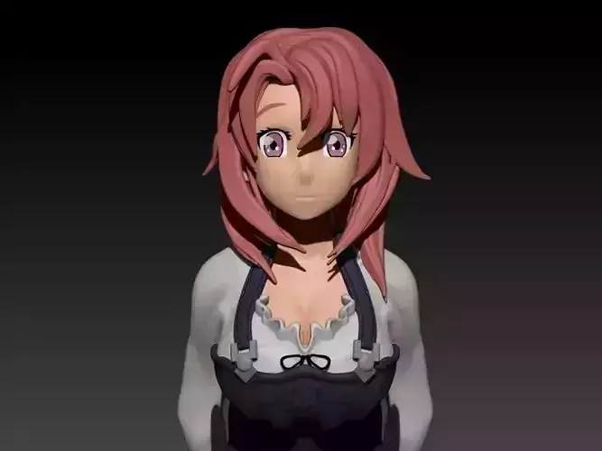 Cowgirl statue of girl holding bag