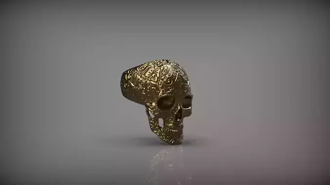 Mexican Skull Ring 3D Print
