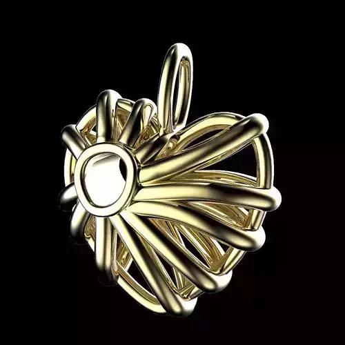 16mm Wired Hole in my Heart Pendant