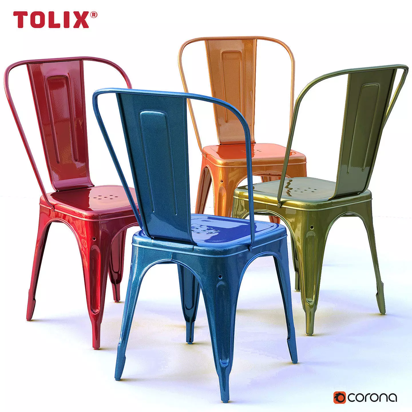Tolix metal chair 3D model