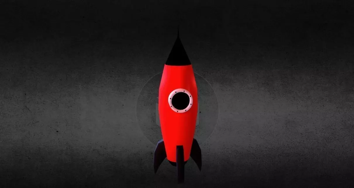 Red Rocket Low-poly 3D model