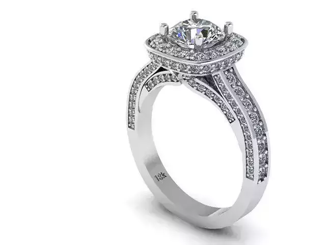 Round center cushion halo ring