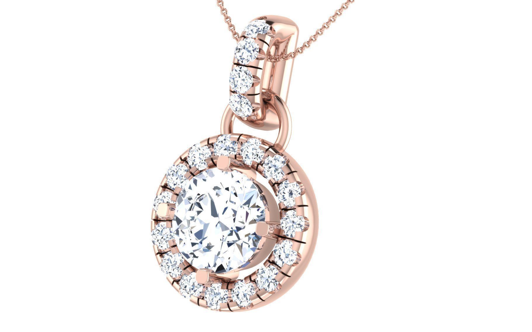 Solitaire pendant-earrings set 3dm stl render detail 3D print 3D print model_13