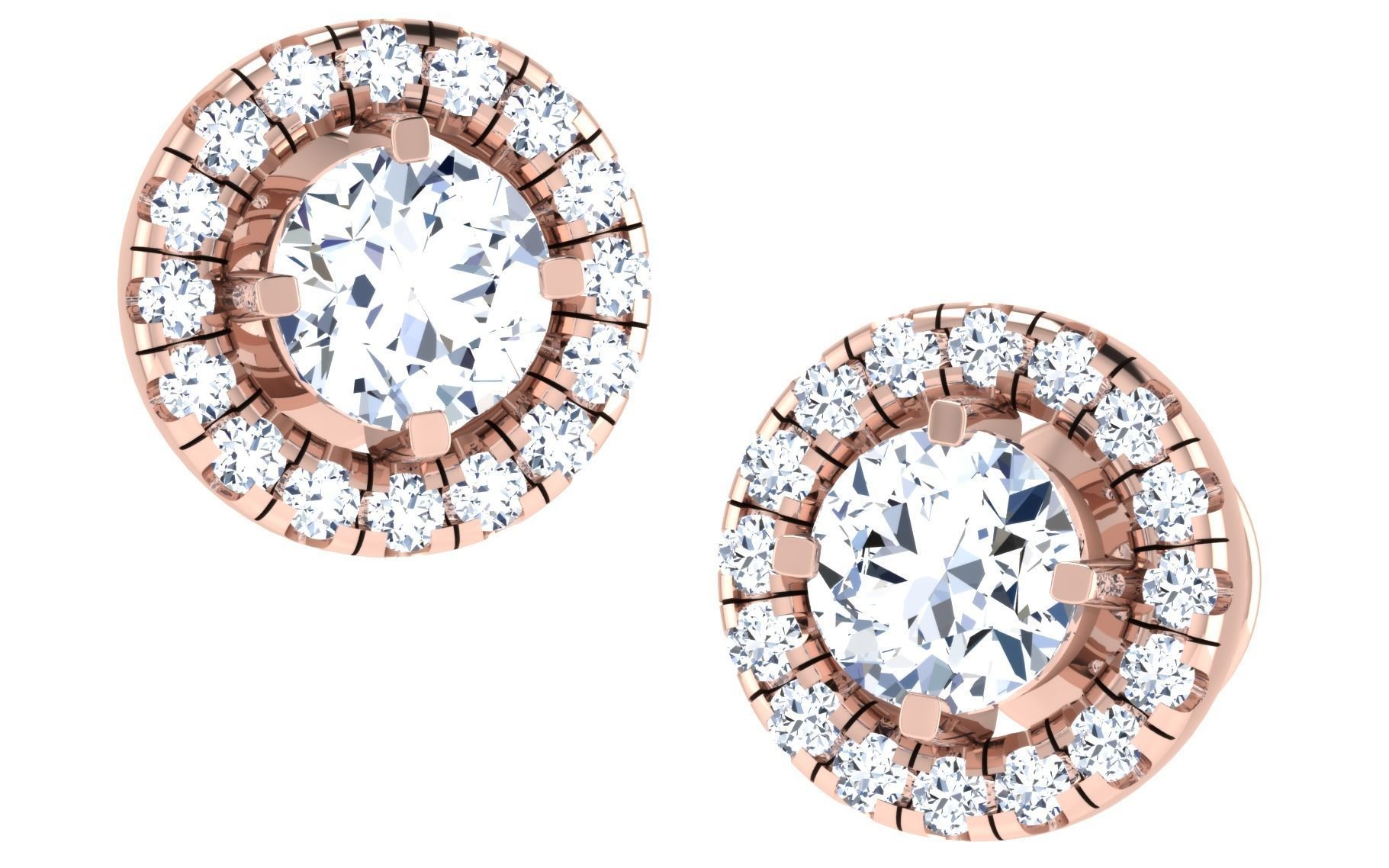 Solitaire pendant-earrings set 3dm stl render detail 3D print 3D print model_32