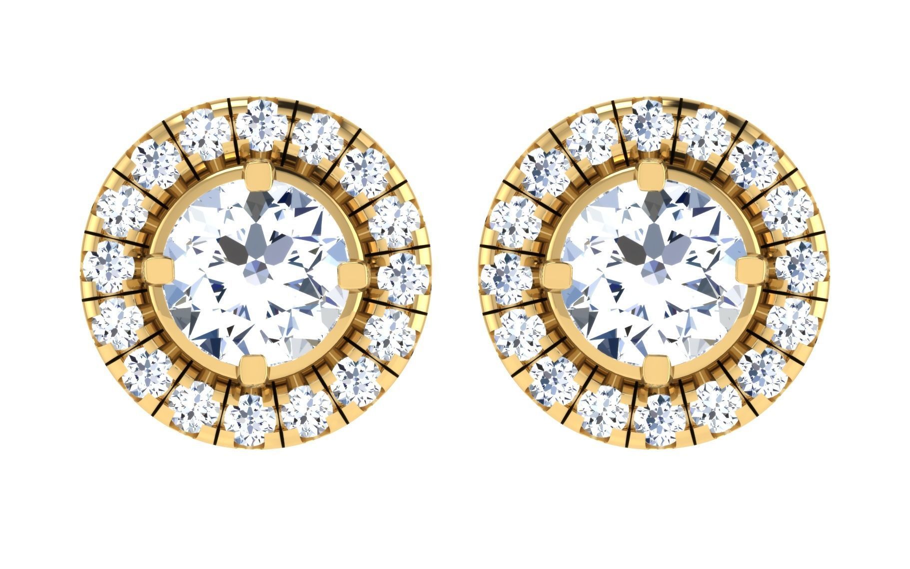 Solitaire pendant-earrings set 3dm stl render detail 3D print 3D print model_26