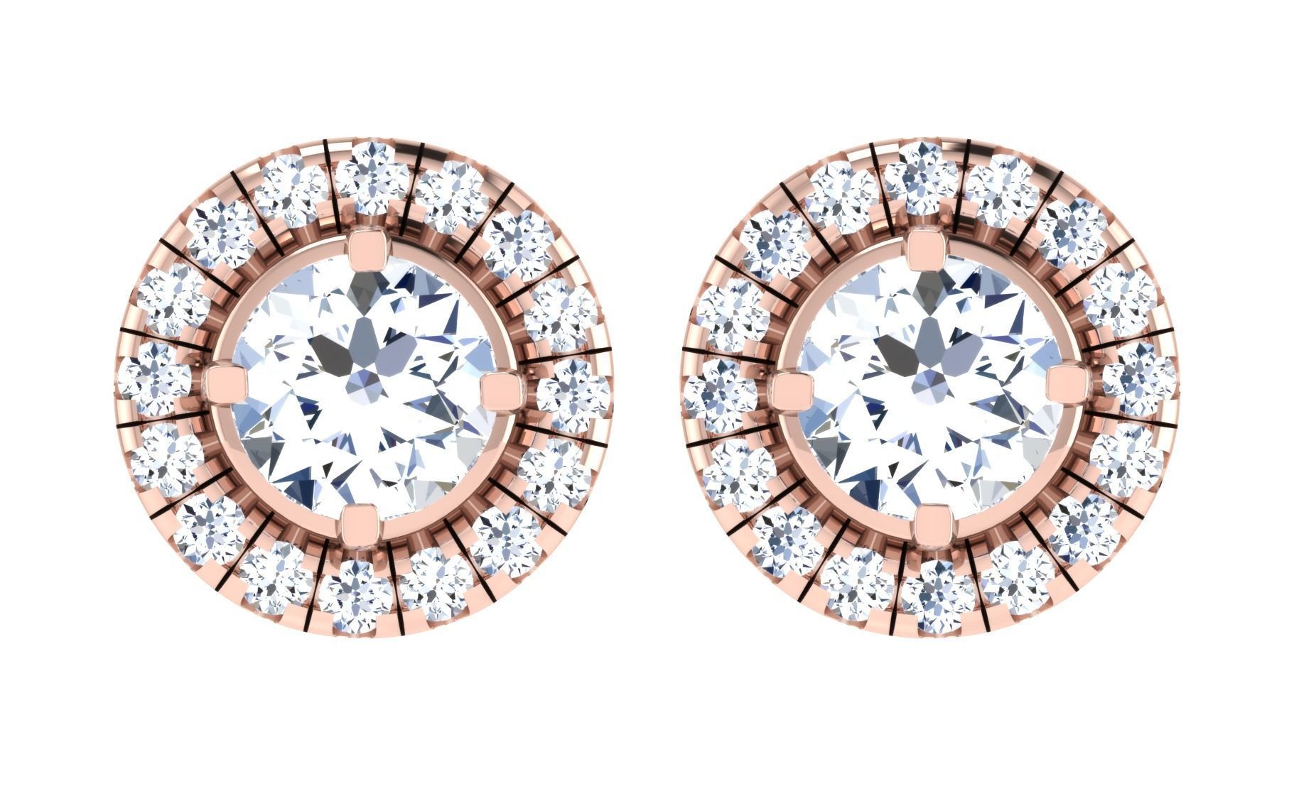 Solitaire pendant-earrings set 3dm stl render detail 3D print 3D print model_37