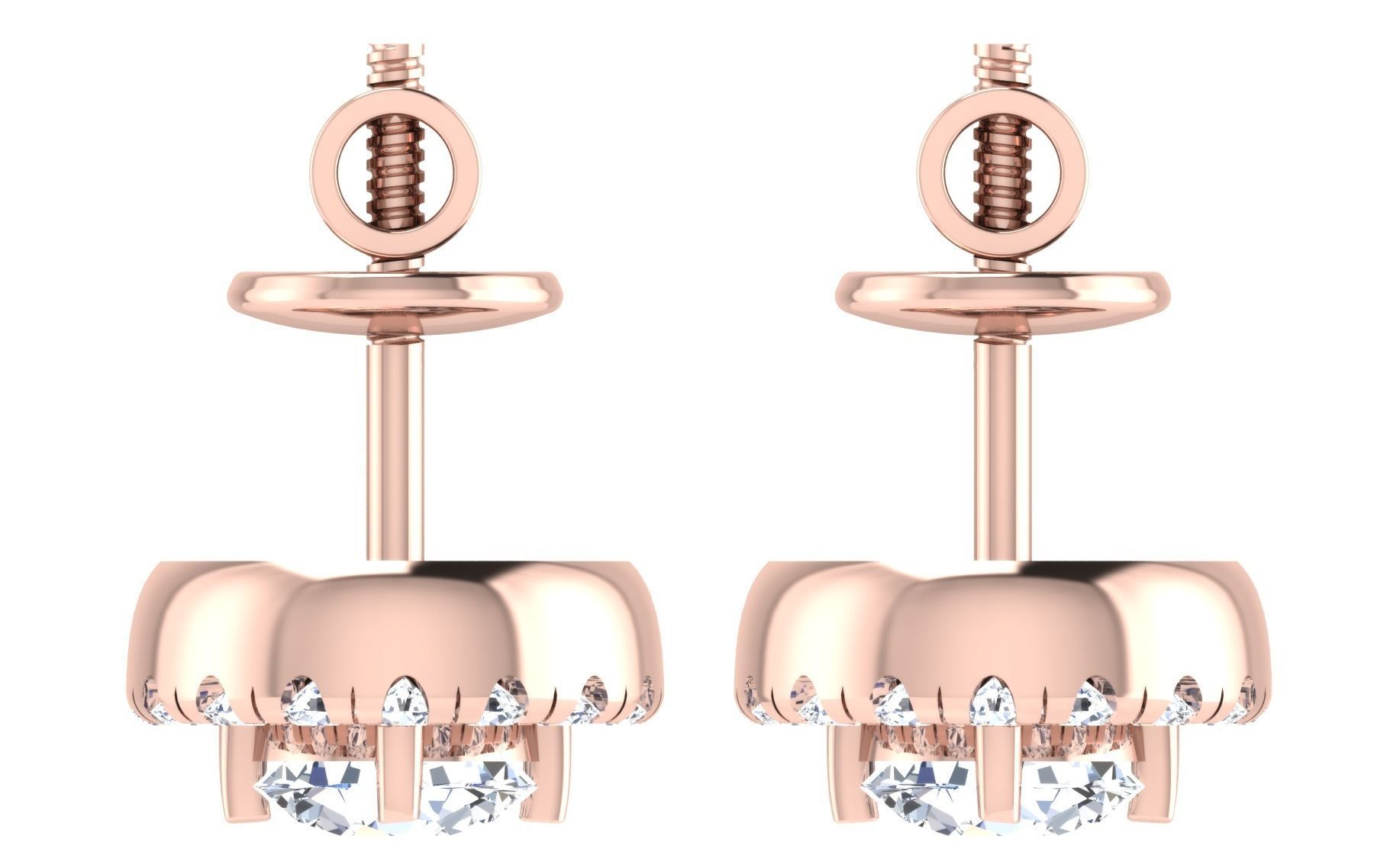 Solitaire pendant-earrings set 3dm stl render detail 3D print 3D print model_34