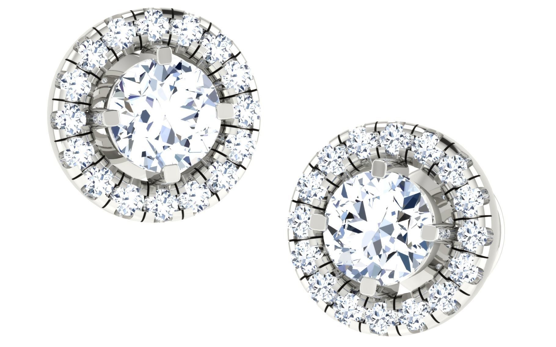 Solitaire pendant-earrings set 3dm stl render detail 3D print 3D print model_27