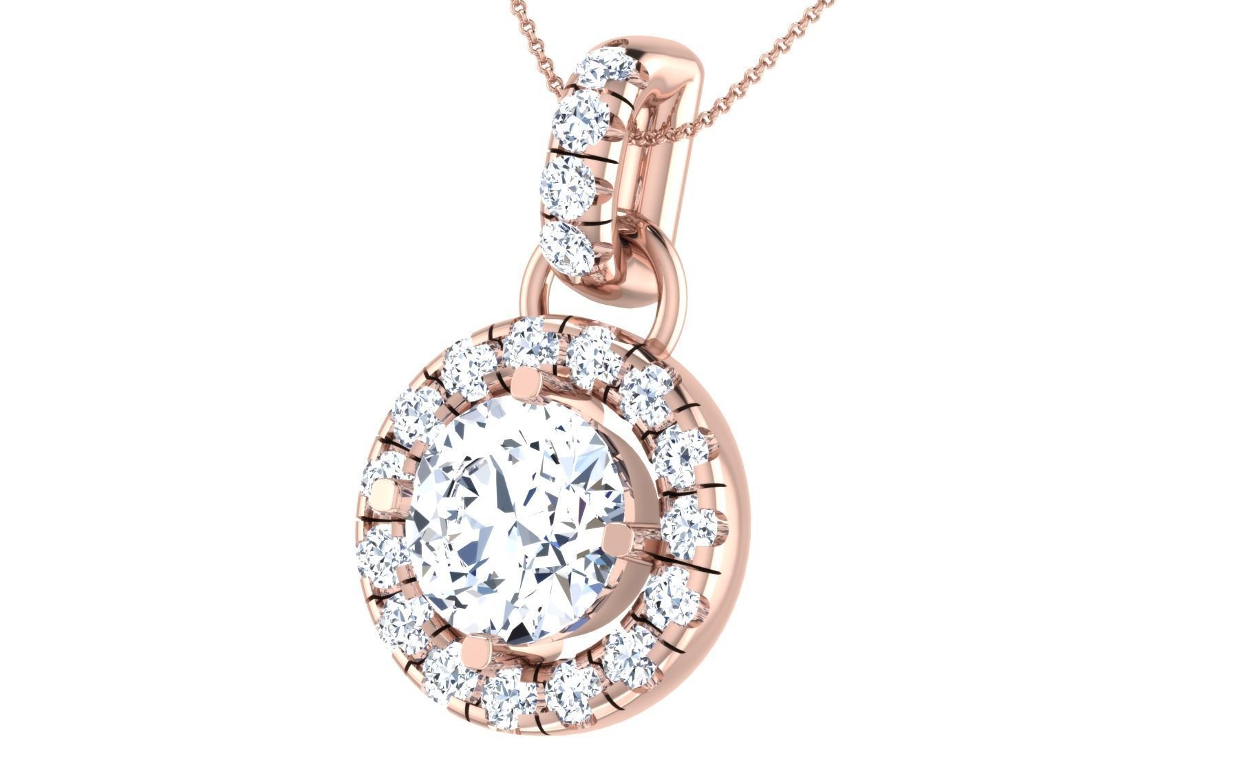 Solitaire pendant-earrings set 3dm stl render detail 3D print 3D print model_49